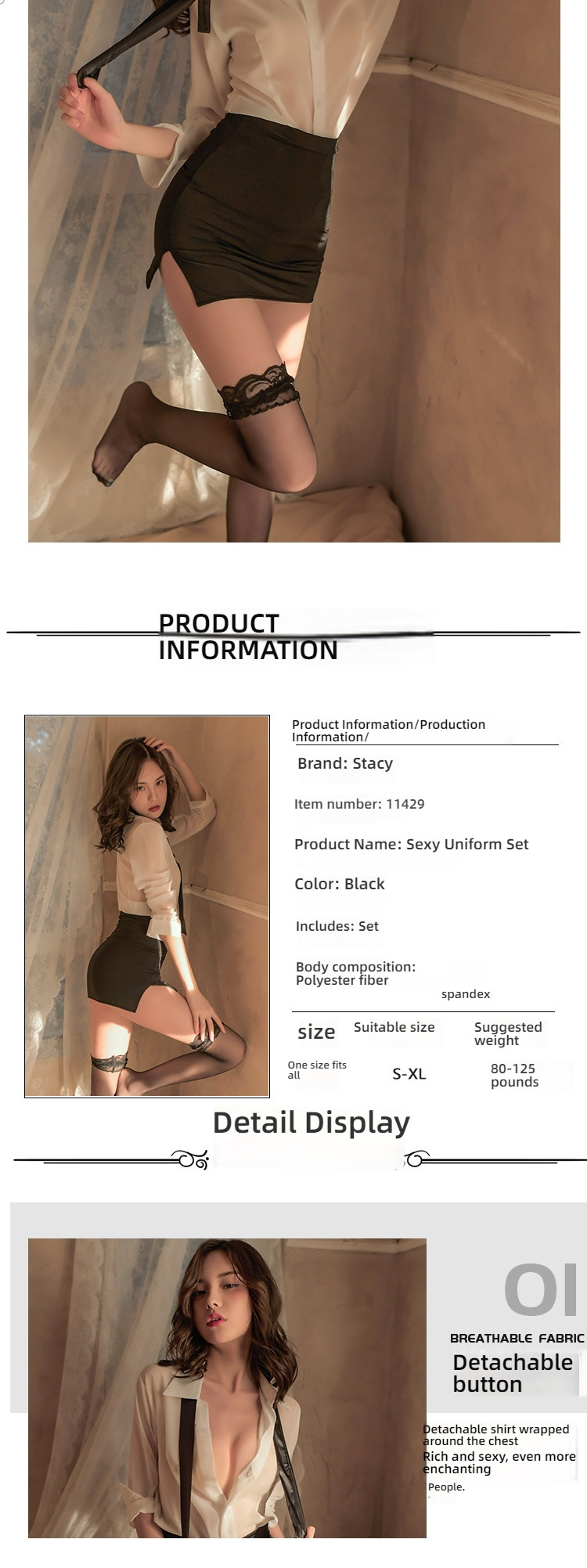 Stacy Sexy Tight Hip Wrapping Secretary OL Teacher Set