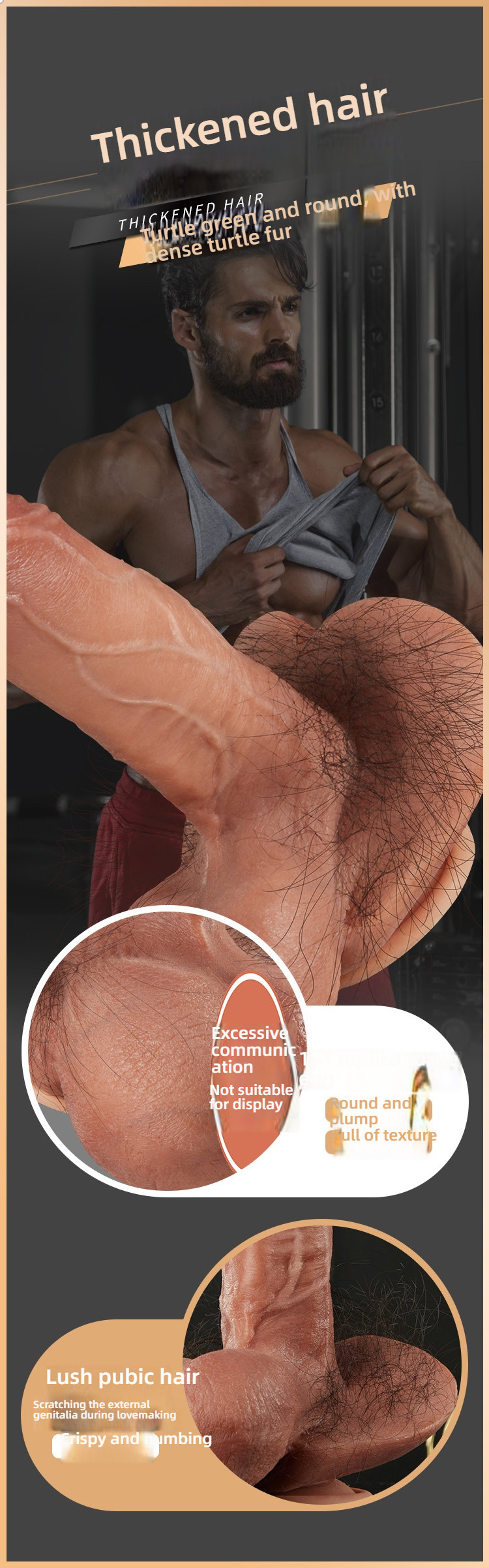 COC Round Giant Testicular Thickened Base Impact Manual Simulation dildo