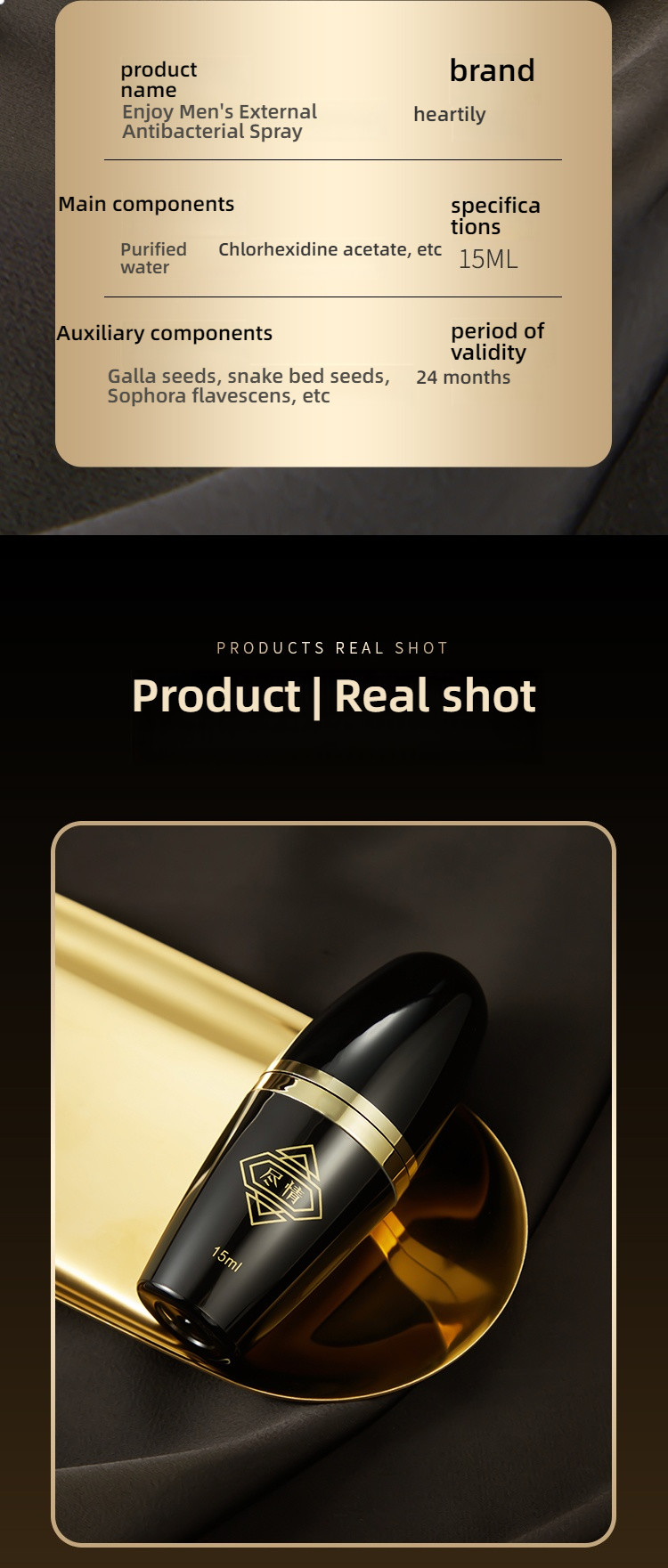 Indulge in men's high-end external antibacterial spray 15ml