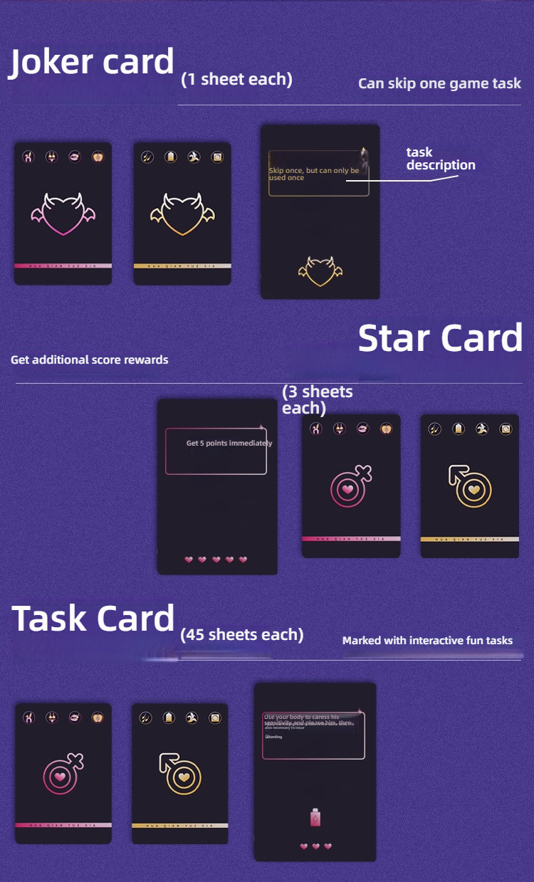 Xiaqi Fun Card Flower Front and Moon Under (Comes with Drip Wax Strap Lubricant)