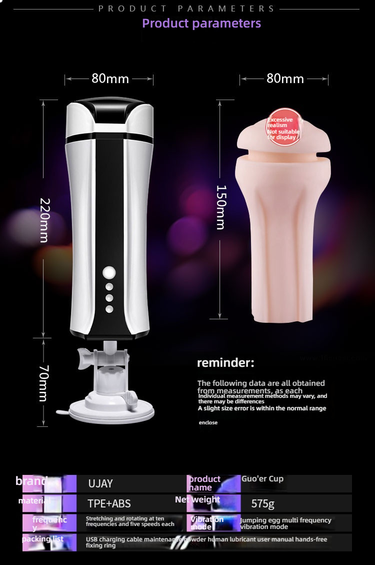 UJAY intelligent heating shock clip suction becomes a romantic and fun product for men's masturbator hands-free fruit ai