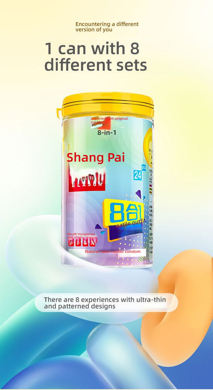Shang Pai Eight in One 100 Cross dressing Fun Condoms Medium 24 Pack Small French Exclusive Flash Sale