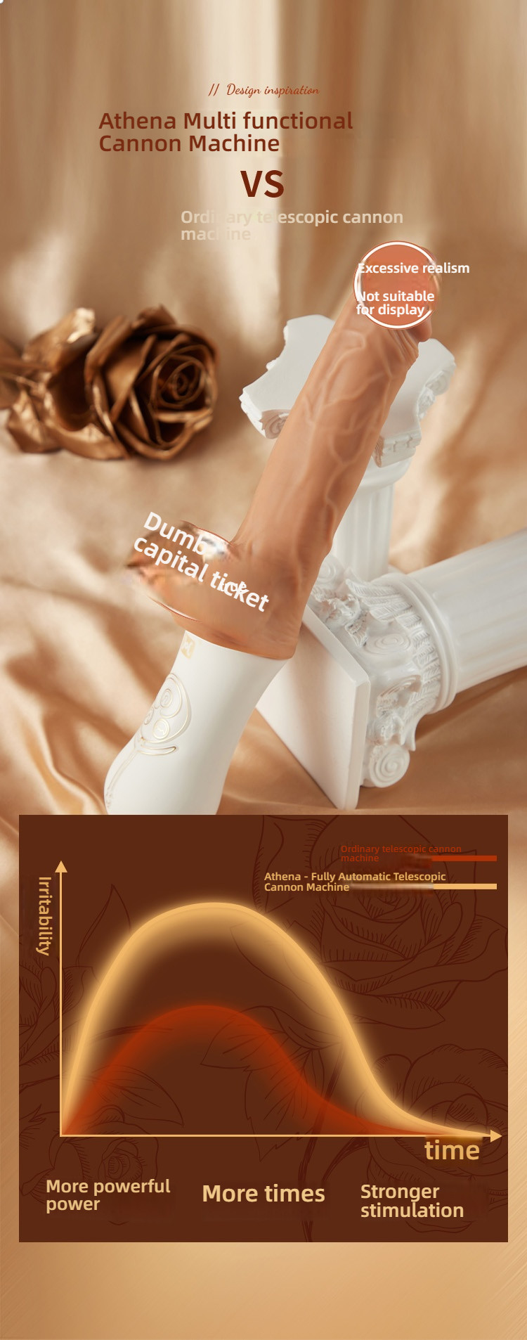 COC Athena Fully Active Stretching, Pinching, Strong Earthquake, Handheld dildo