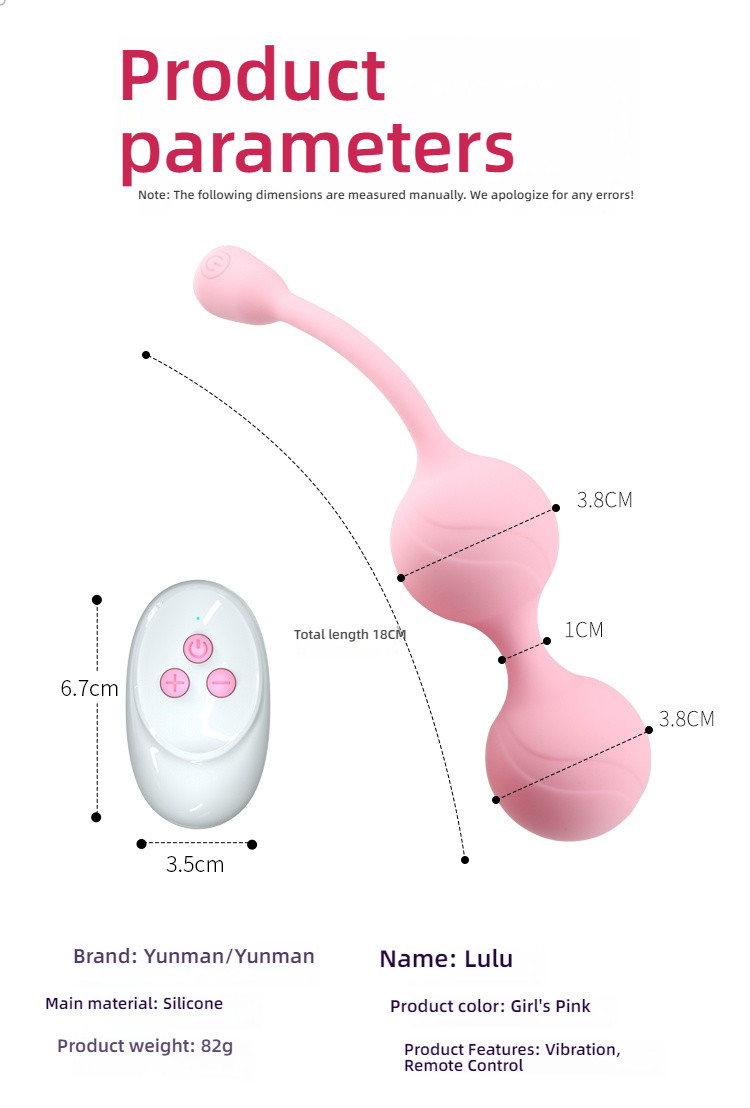 Yunman Lulu Double Shock Vaginal Exercise Ball with Remote Control and Shock Function
