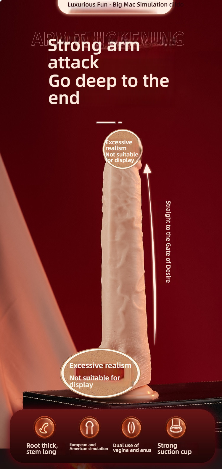 Luxury European and American male manual simulation penis
