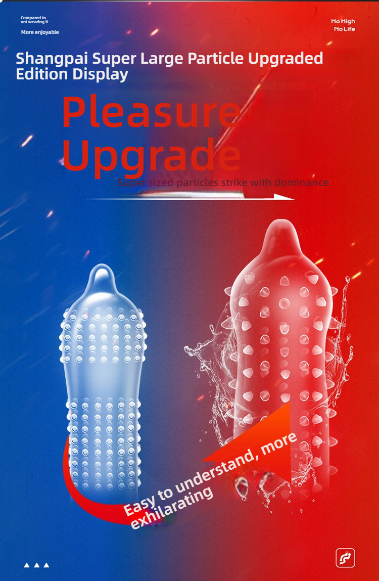 ELASUN Shangpai Wolf Fang Condom Ice Fire Large Particle (Hyaluronic Acid) Condom 10 Pieces Set