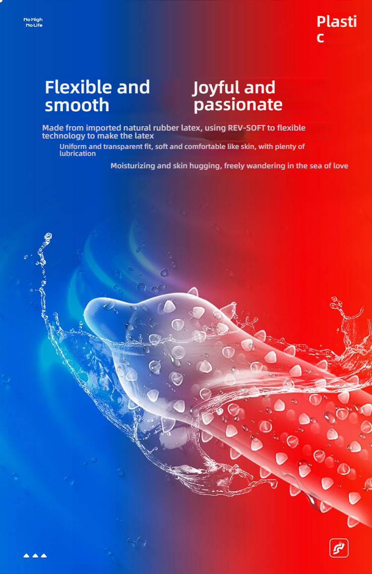 ELASUN Shangpai Wolf Fang Condom Ice Fire Large Particle (Hyaluronic Acid) Condom 10 Pieces Set