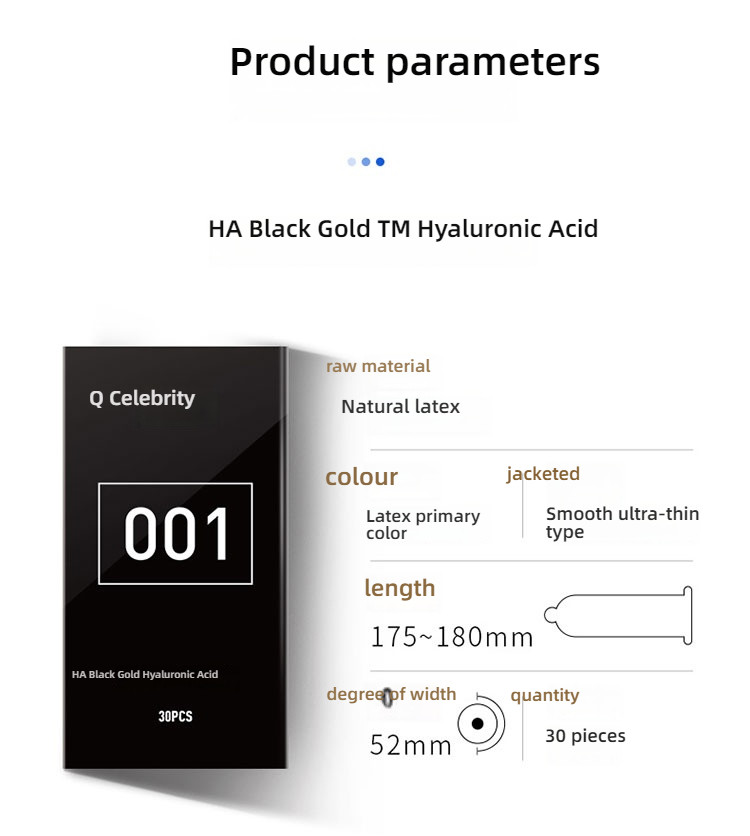 Gentleman Black Gold 001 Hyaluronic Acid (Black) 30 pieces/box