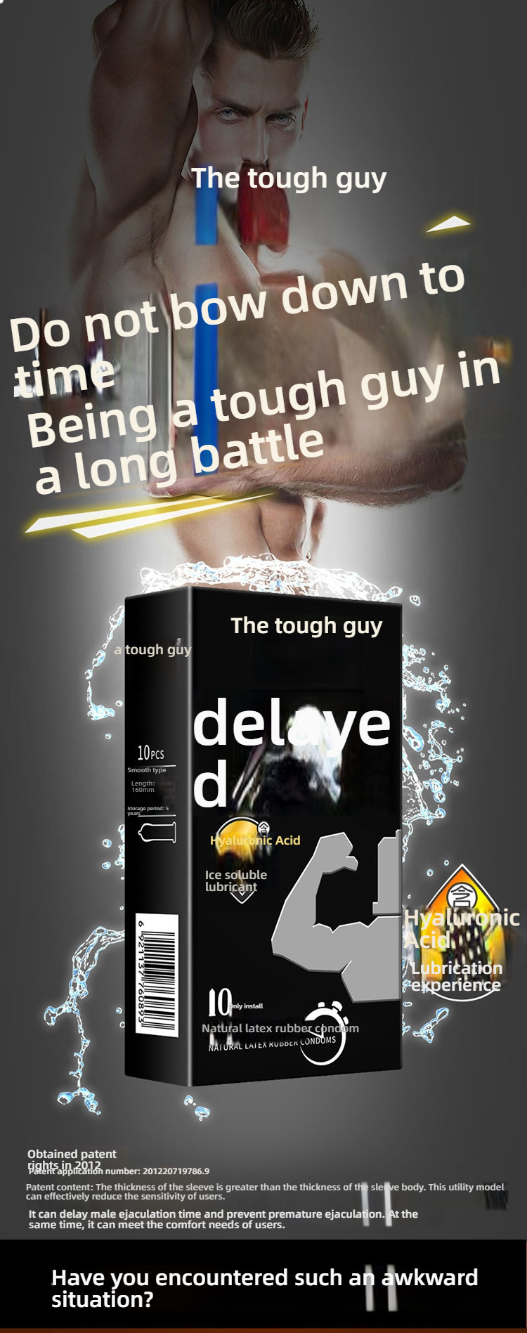 Shangpai Hardman Series Physical Delay Condom Set 10 Pieces (Comes with Delay Ring)