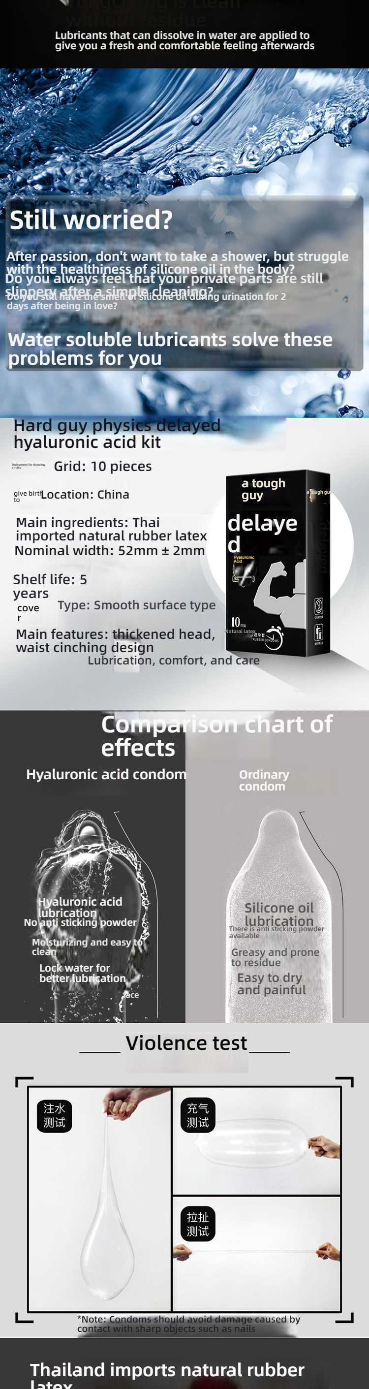 Shangpai Hardman Series Physical Delay Condom Set 10 Pieces (Comes with Delay Ring)