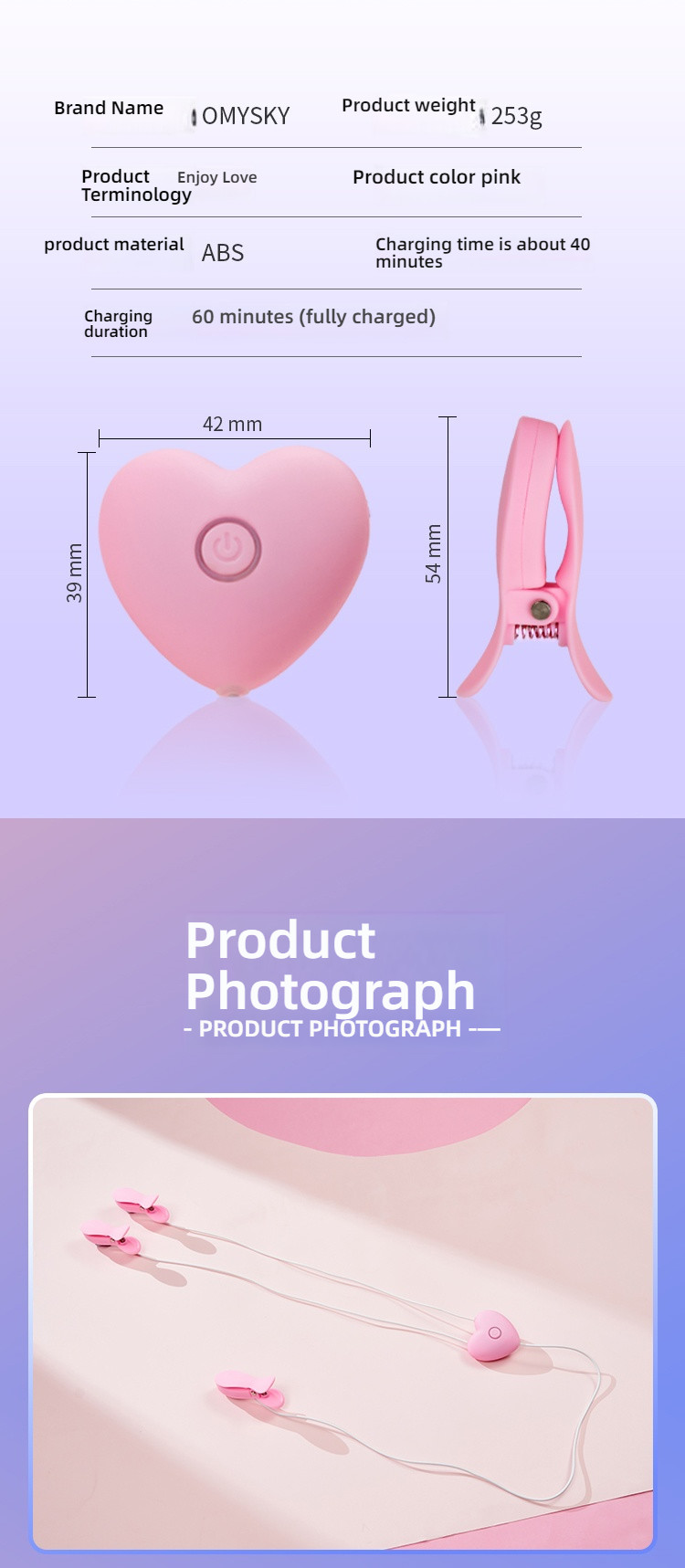 OMYSKY Fun Milk Clip 3-clip, a dual stimulation choice for both breasts and genitals
