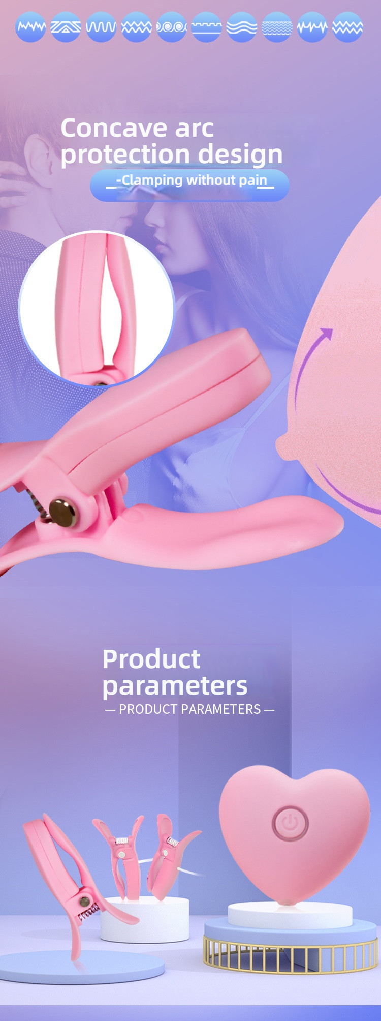 OMYSKY Fun Milk Clip 3-clip, a dual stimulation choice for both breasts and genitals