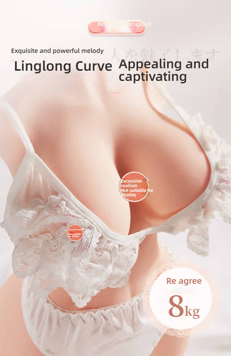 Luring Fun Giant Breasts G Cup, slim waist, perky buttocks, pure school flower, Lingwa real person replica, half body in