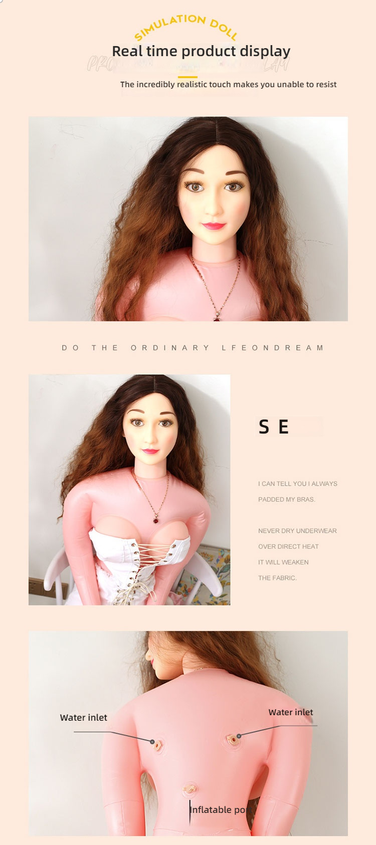 Seductive mature young woman, stunning voice, hair transplant inflatable doll
