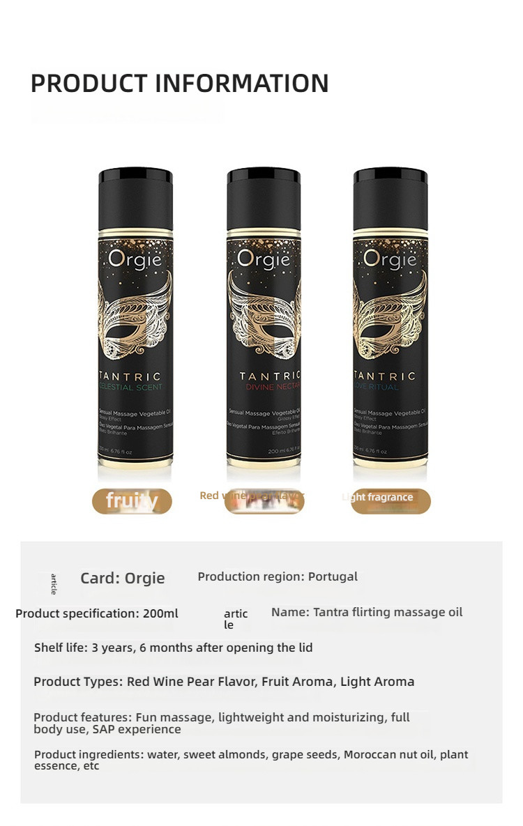 Orgie Tantric Sensual Tantra flirting original imported massage oil