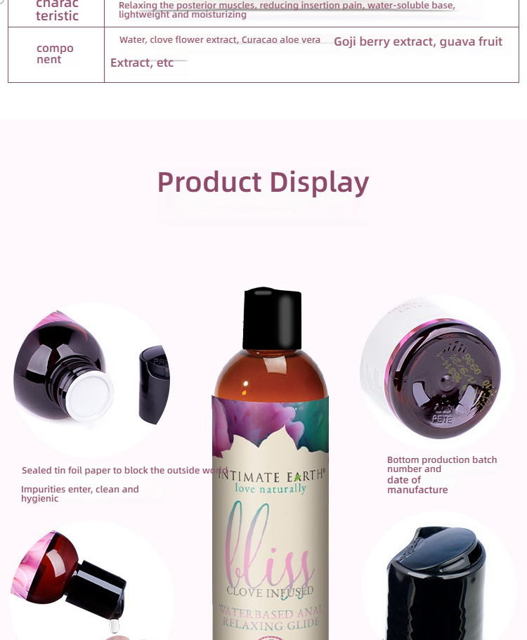 Intimate Earth imported 120ml water-based lubricant for relaxation in the rear courtyard