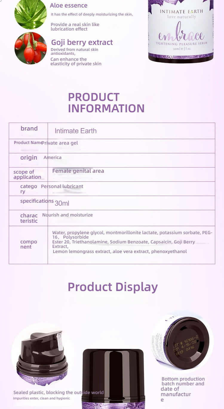 Intimate Earth 30ml Personal Care Lubricant Gel, Thoughtful Care