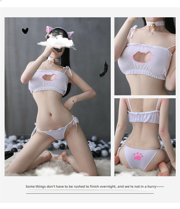 Stacey's three-point cat girl revealing lingerie set
