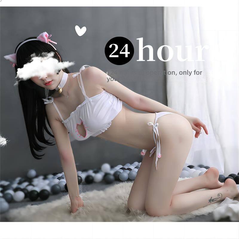 Stacey's three-point cat girl revealing lingerie set