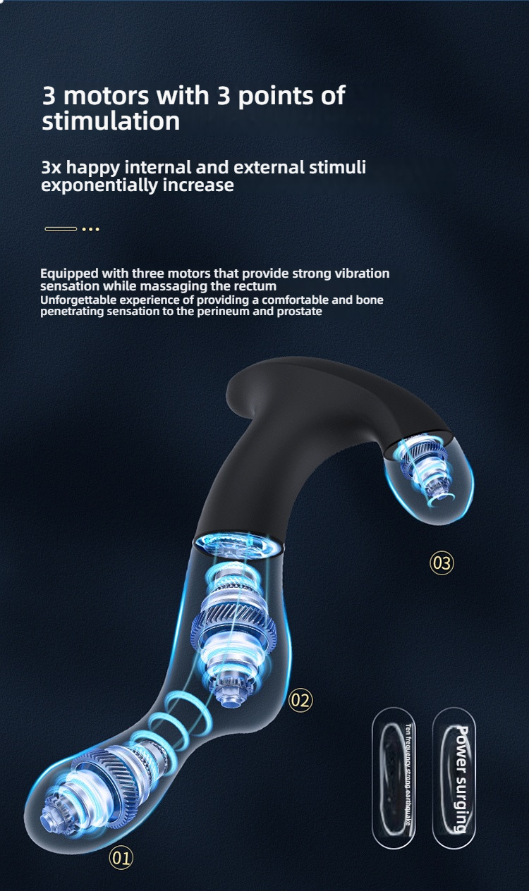 Yunman Abyss - Triple Shock 10 Frequency Prostate Massager Remote Control Edition Black