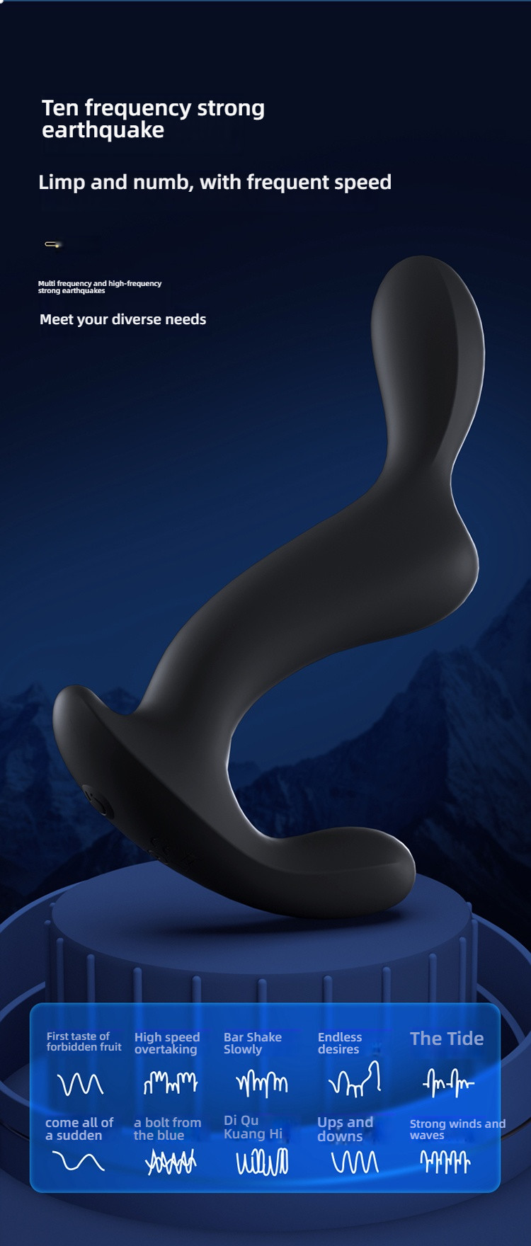 Yunman Abyss - Triple Shock 10 Frequency Prostate Massager Remote Control Edition Black