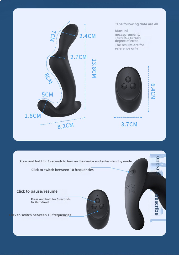 Yunman Abyss - Triple Shock 10 Frequency Prostate Massager Remote Control Edition Black