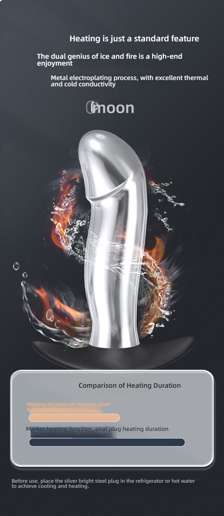 Yunman Silver Bright Anal Stopper - Wanyue Wear Anal Stopper Shock Remote Control Version for Going Out