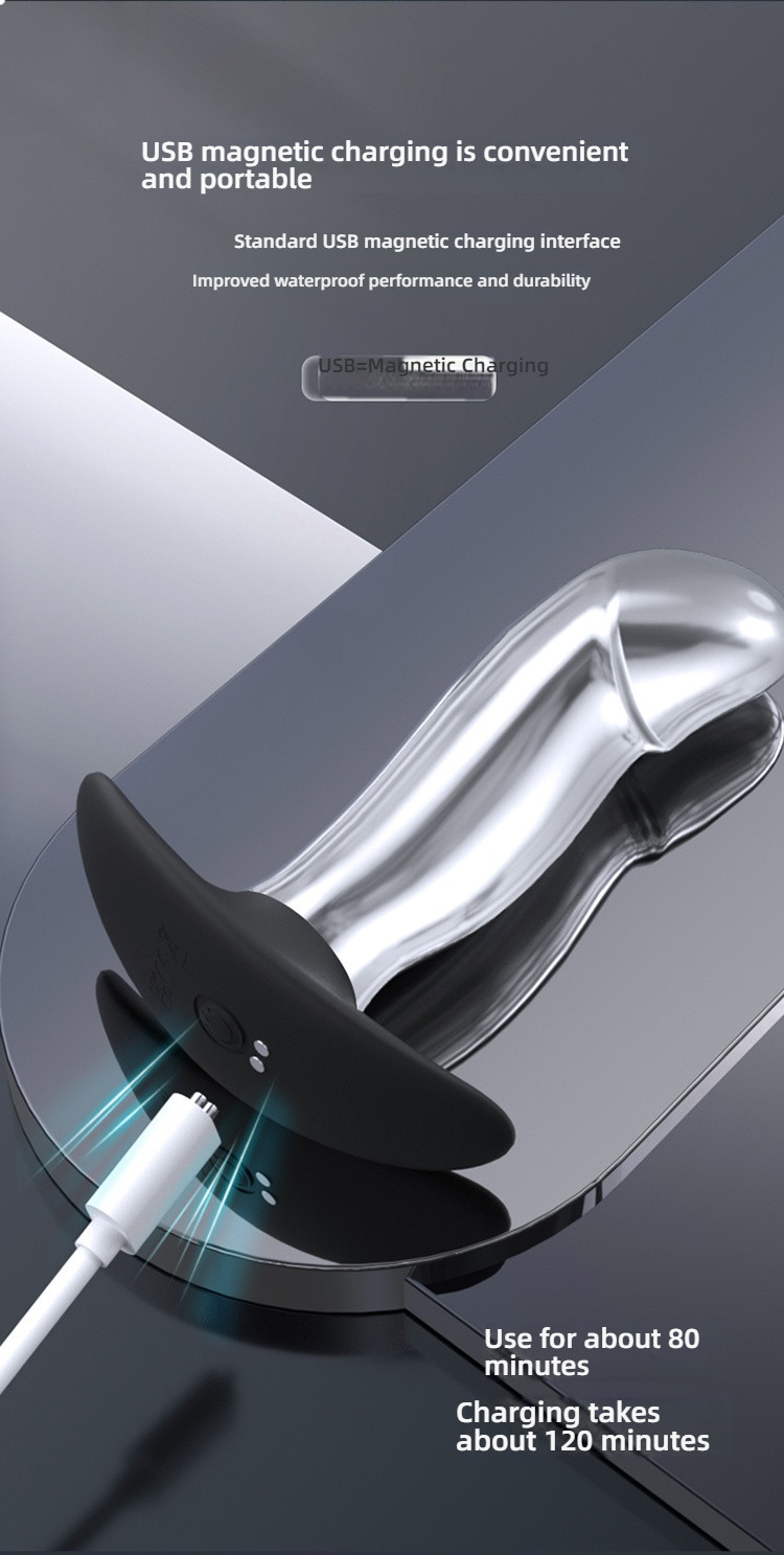 Yunman Silver Bright Anal Stopper - Wanyue Wear Anal Stopper Shock Remote Control Version for Going Out