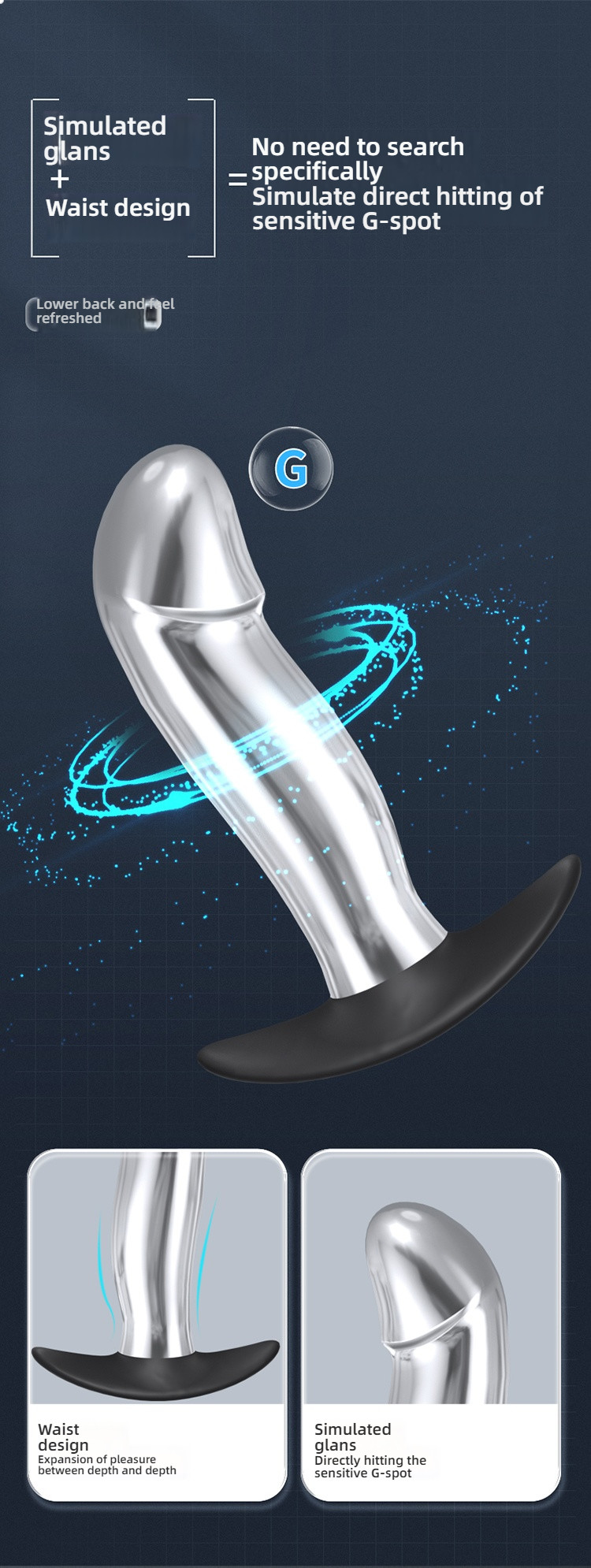 Yunman Silver Bright Anal Stopper - Wanyue Wear Anal Stopper Shock Remote Control Version for Going Out