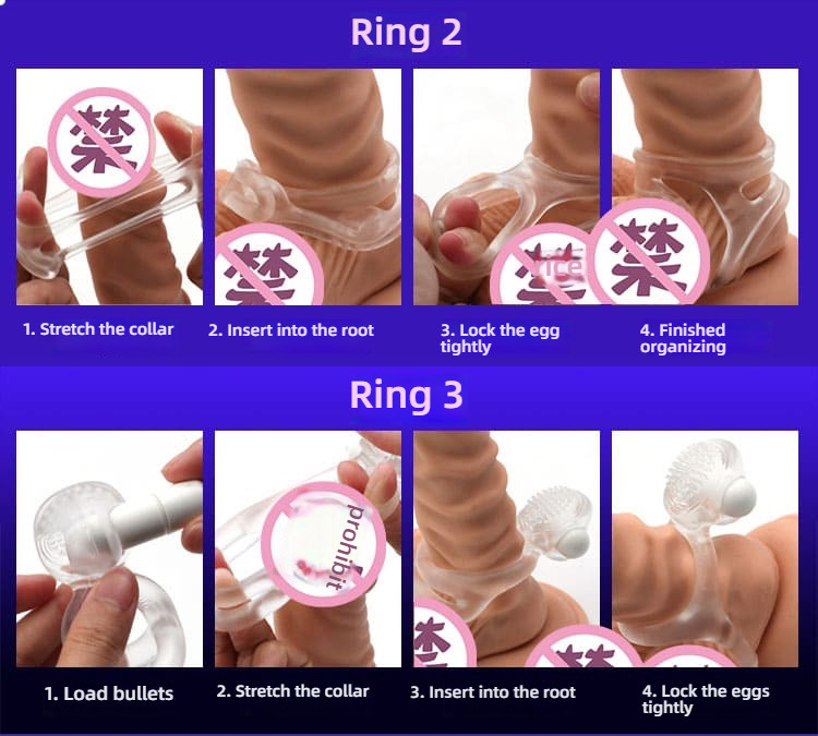 Joyful Vitality Locking Ring Set (3 Rings+1 Jumping Egg)