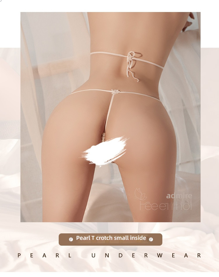 Fei Mu patchwork lace sexy three-point white lingerie set