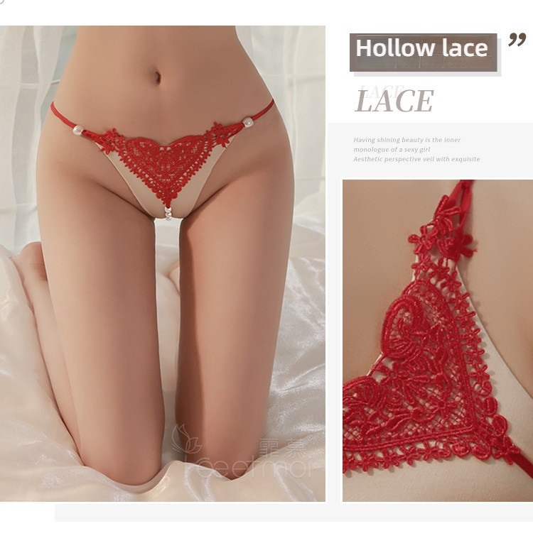 Fei Mu patchwork lace sexy three-point white lingerie set