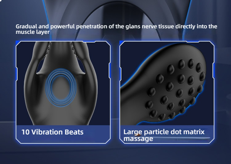 Mimo Neo's Three Triggered Beating Shocking Turtle Head Practice Massager Black