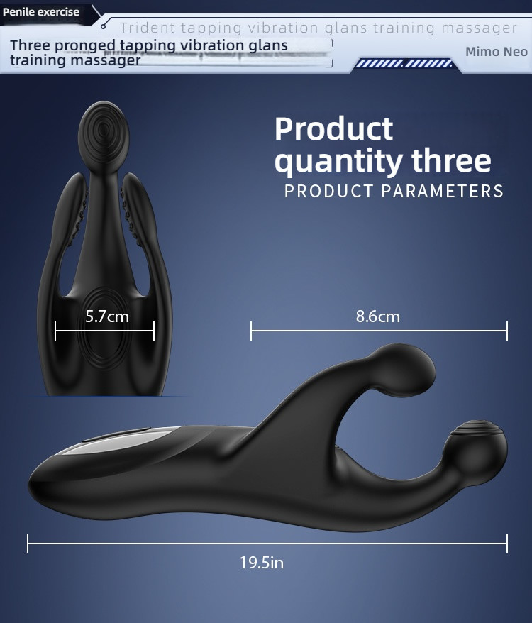 Mimo Neo's Three Triggered Beating Shocking Turtle Head Practice Massager Black