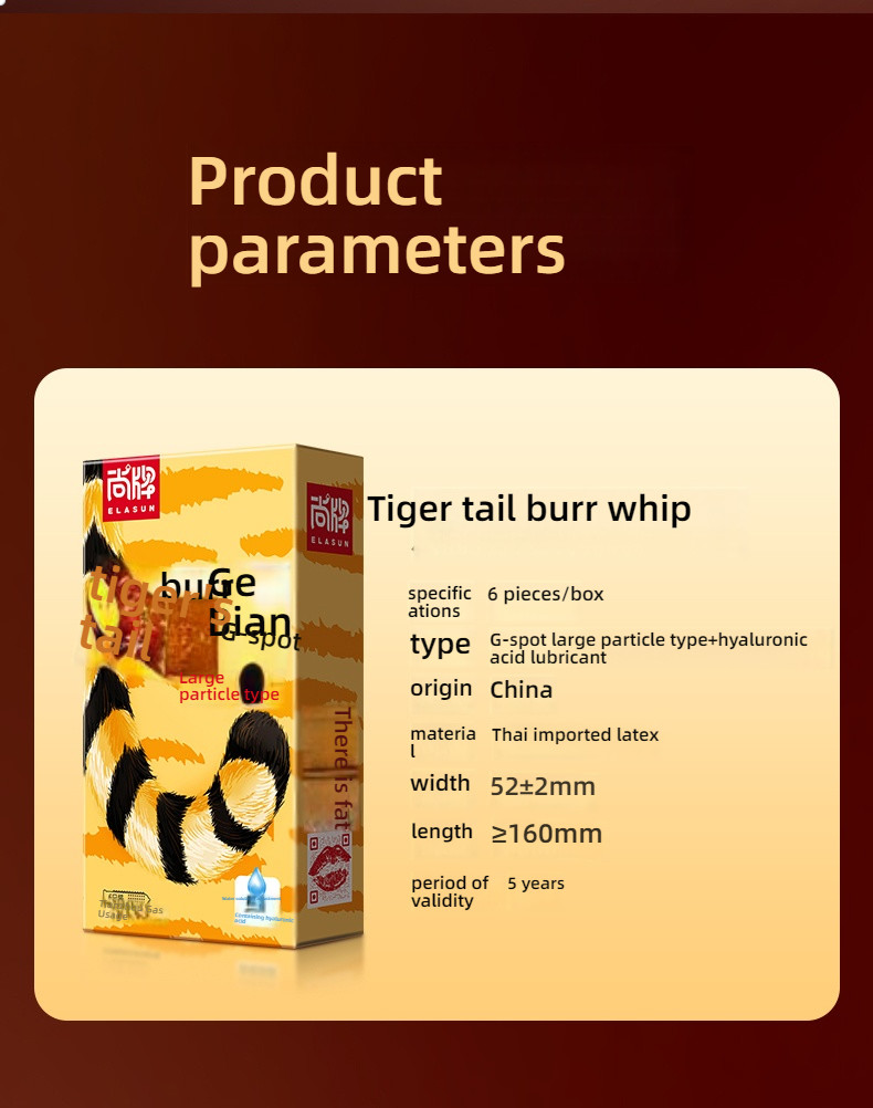 Shangpai Hyaluronic Acid Burr Tiger Tail Whip G-spot Large Particle Set of 6