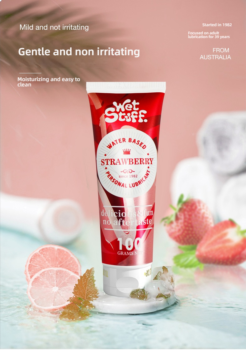 Wet Stuff Strawberry Fruit Flavor Australian Imported Lubricant 100g