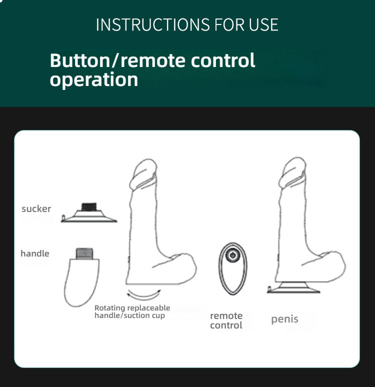 Bent head Kailum simulation digging ball penis (with handle)
