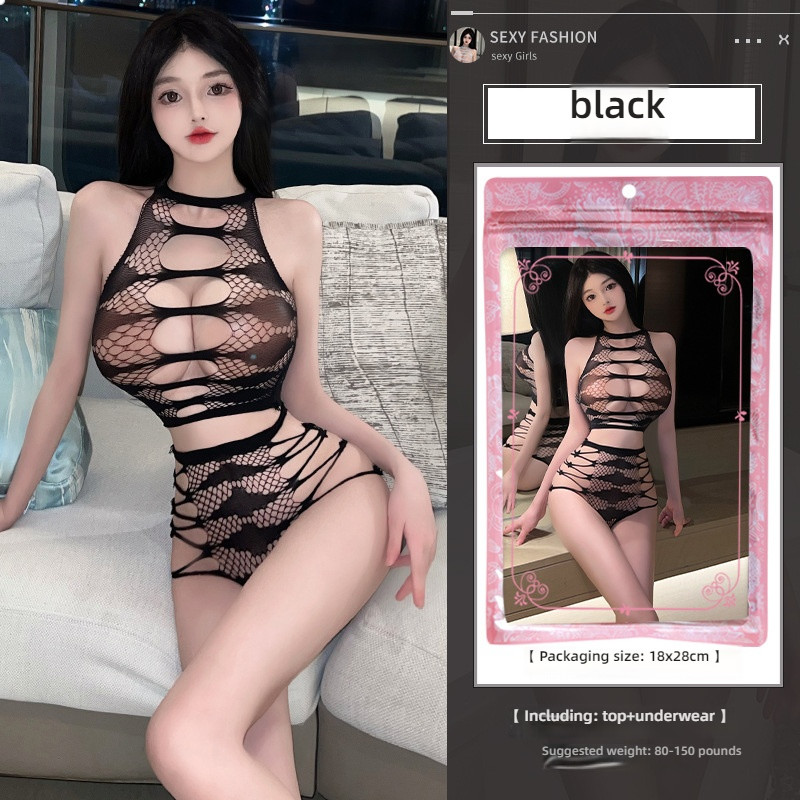 Linlin Ting's sexy lingerie, with a transparent hollow out design that can be torn off, covers the buttocks, and is full