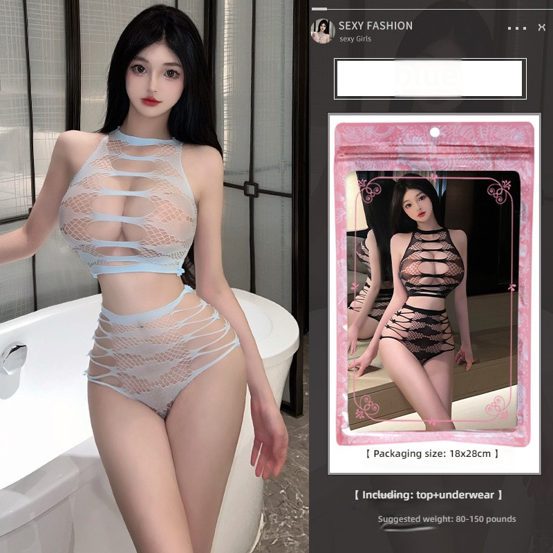 Linlin Ting's sexy lingerie, with a transparent hollow out design that can be torn off, covers the buttocks, and is full