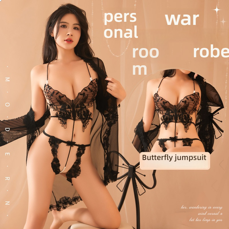 Sexy lingerie temptation crotch dress bold hollow out fun lingerie three-point bed clothes set sexy sleeping clothes