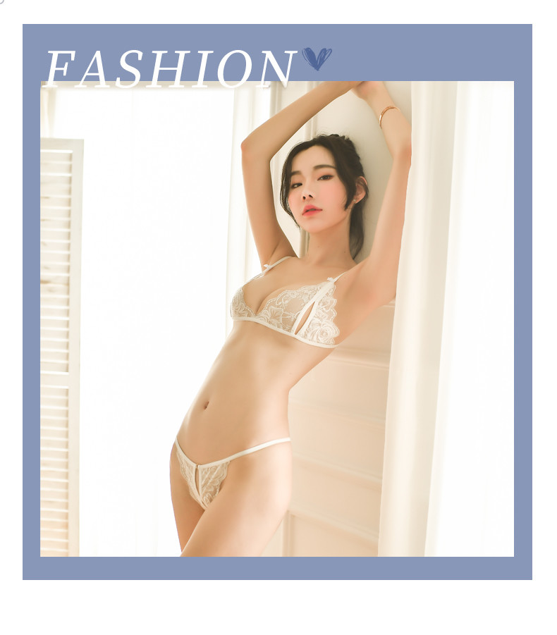 Stacy White Lace Perspective Mesh Sexy Sleeping Skirt Set