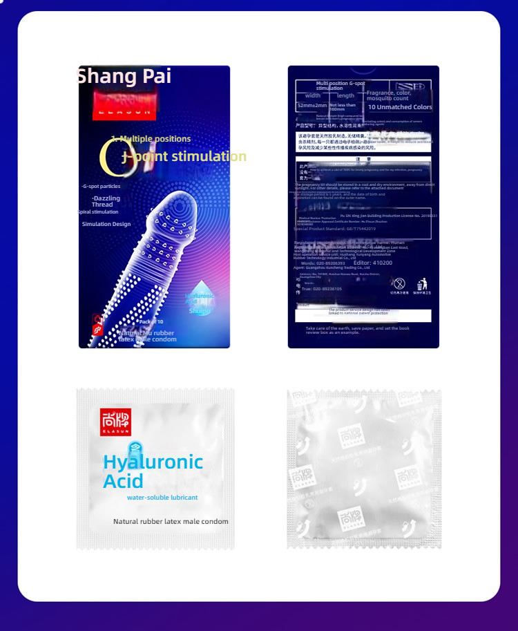Shang brand multi position G-spot stimulation condom set of 10 pieces