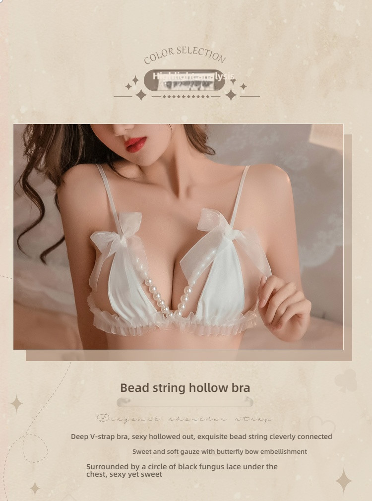 Feimu lace translucent pearl string decoration three-point style