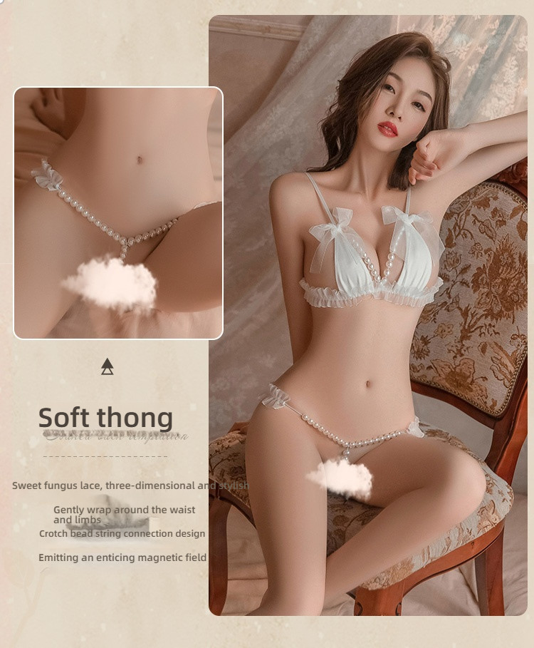 Feimu lace translucent pearl string decoration three-point style