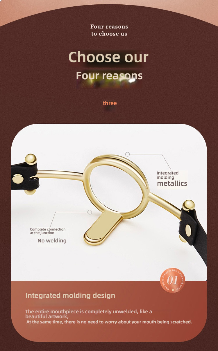 RoomFun forced mouth opening gold O-shaped mouth holder