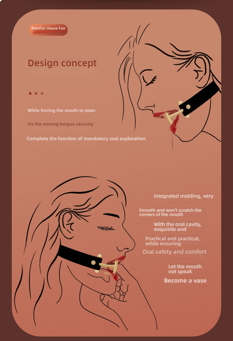 RoomFun forced mouth opening gold O-shaped mouth holder