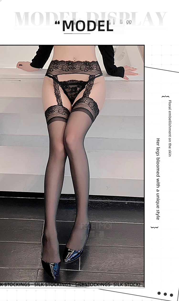 Fei Mu sexy lace suspender one-piece sock set (including underwear)