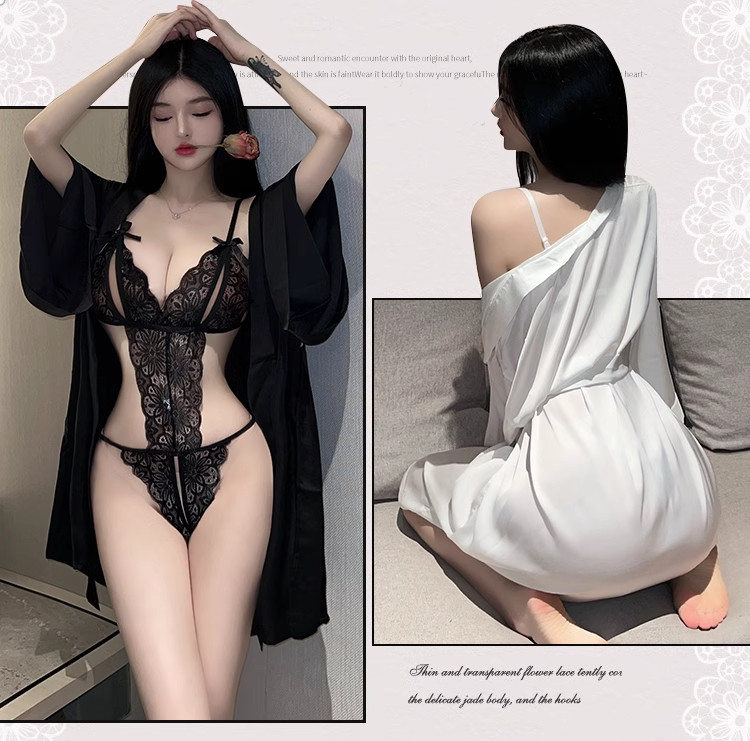 Stacy seduces with open crotch, hollowed out see through jumpsuit
