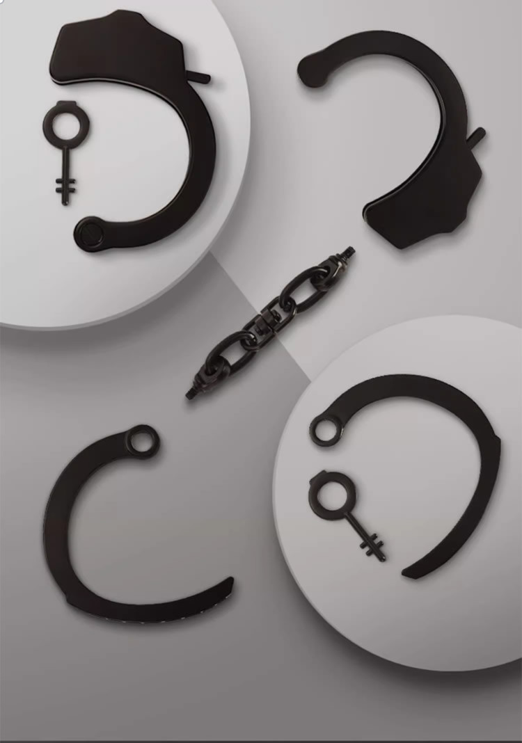 RoomFun restrained alloy handcuffs black