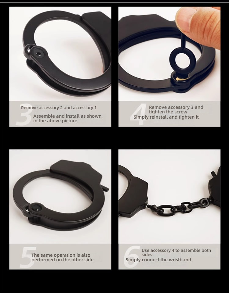 RoomFun restrained alloy handcuffs black